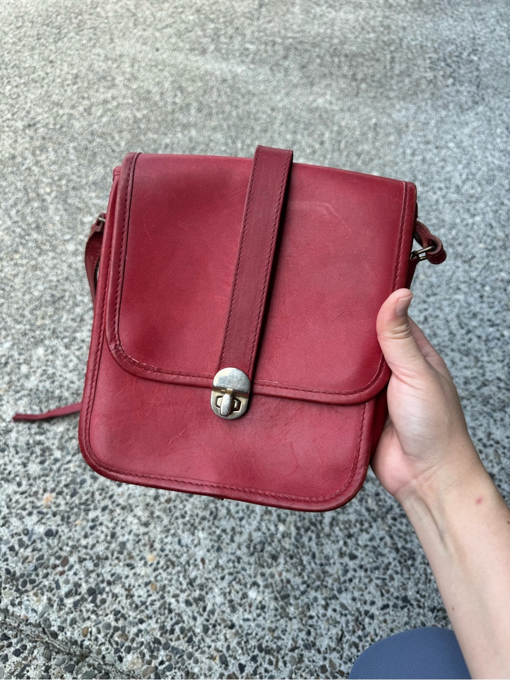 Vintage Michael Green Red Leather Purse